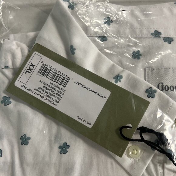 Goodfellow Mens XXL Fit Stretch Poplin Short Sleeve Button-Down Shirt Floral - Picture 3 of 4